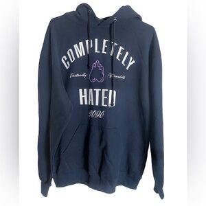 Emotionally Unavailable “Completely Hated” Hoodie Blue M